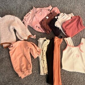 Zara and H&M Kids Shirts, Tops & pants in Pink, Orange, and White